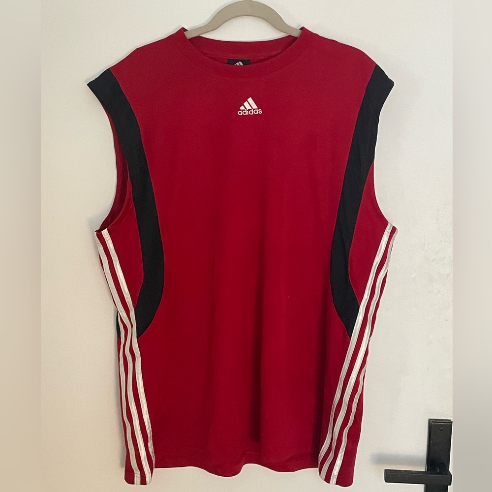 vtg red adidas jersey